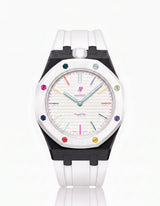 FKM Rubber Strap & Case For AP x Swatch Royal Pop Huit Blanc