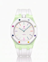 FKM Rubber Strap & Case For AP x Swatch Royal Pop Huit Blanc