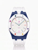 FKM Rubber Strap & Case For AP x Swatch Royal Pop Huit Blanc