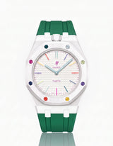 FKM Rubber Strap & Case For AP x Swatch Royal Pop Huit Blanc