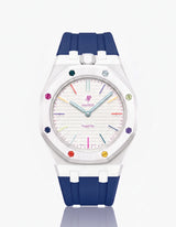 FKM Rubber Strap & Case For AP x Swatch Royal Pop Huit Blanc
