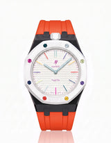 FKM Rubber Strap & Case For AP x Swatch Royal Pop Huit Blanc