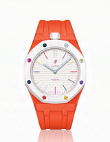 FKM Rubber Strap & Case For AP x Swatch Royal Pop Huit Blanc