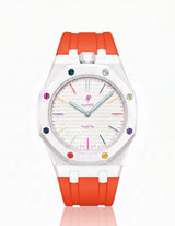 FKM Rubber Strap & Case For AP x Swatch Royal Pop Huit Blanc