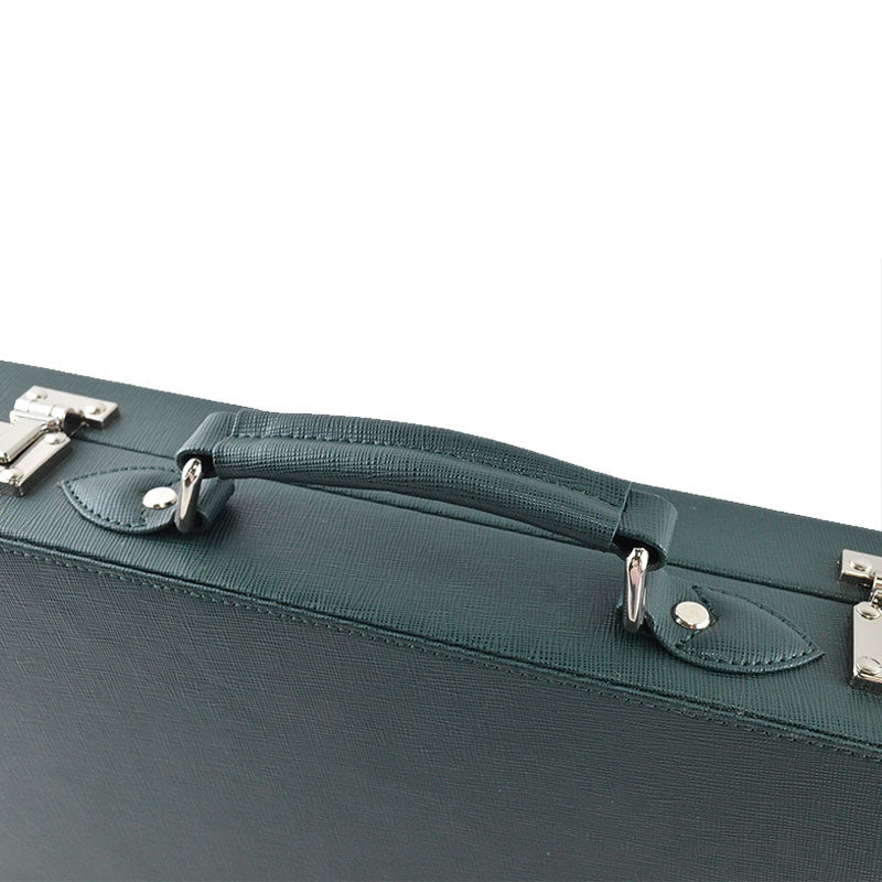 Green Saffiano Leather Collector Box