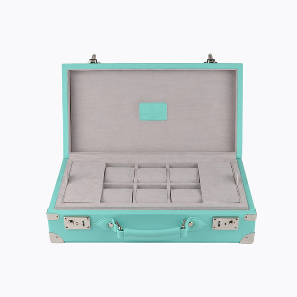Sky Blue Saffiano Leather Collector Box