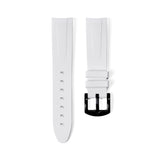 20mm Curved Ended White Rubber Strap