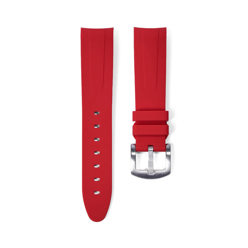 20mm Curved Ended Red Rubber Strap