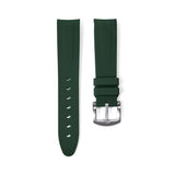 20mm Curved Ended Green Olive Rubber Strap