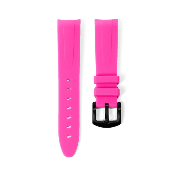 Limited Edition 20mm Curved Ended Pink Rubber Strap