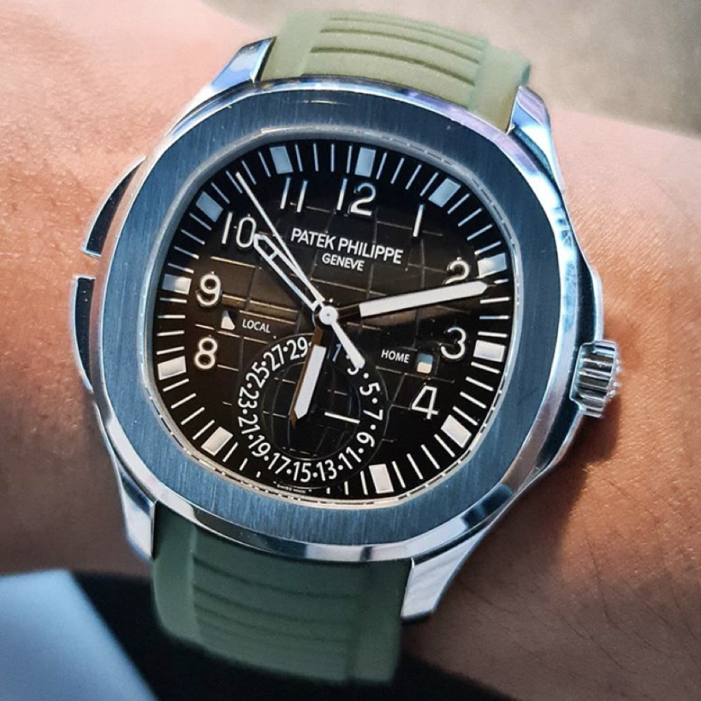 Philippe Nautilus Patek 5164a Green Strap FKM Vulcanized Green