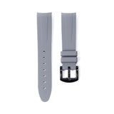 20mm Curved Ended Grey Rubber Strap