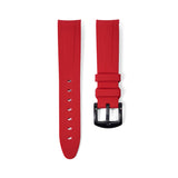 20mm Curved Ended Red Rubber Strap