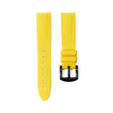 21mm Curved Ended Yellow Rubber Strap