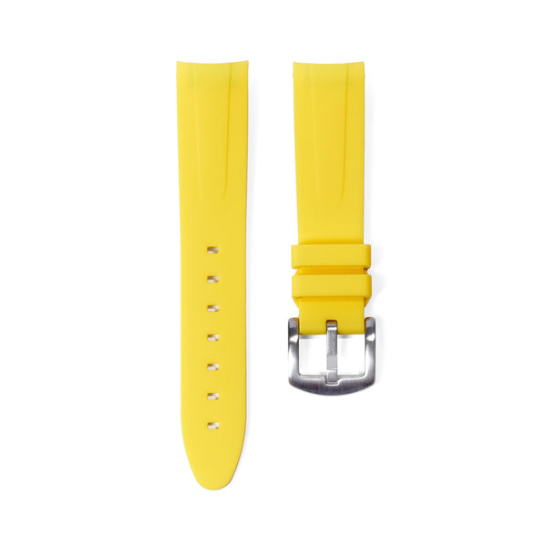21mm Curved Ended Yellow Rubber Strap