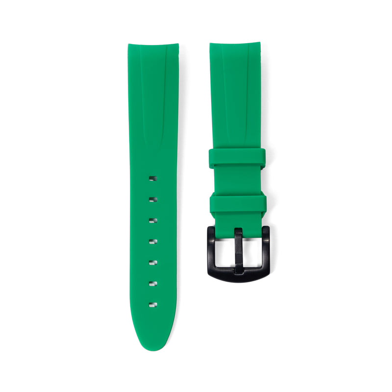 20mm Curved Ended Green Fluor Rubber Strap